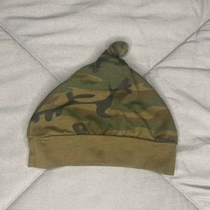 Green Camo Print Baby Hat